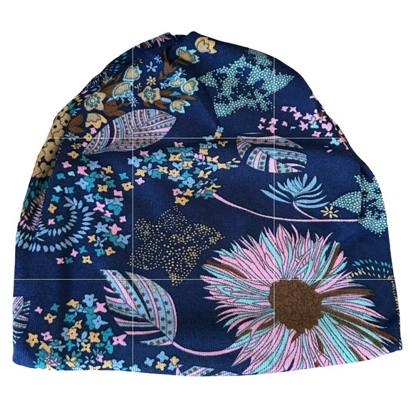 Bohemian Flower Print Versatile Slouchie Beanie - Picture 1 of 8